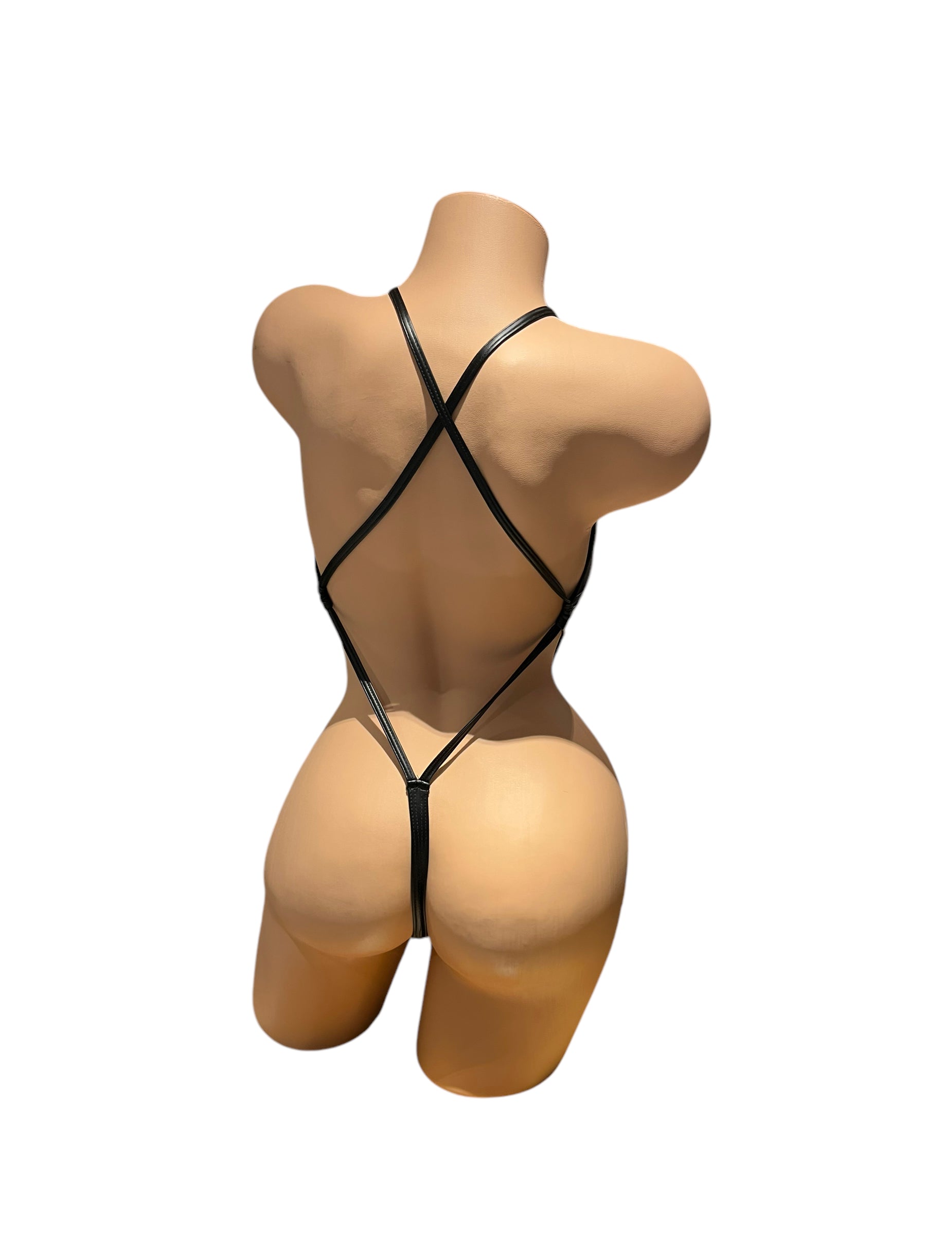 Becky 1 Piece - Black Pleather