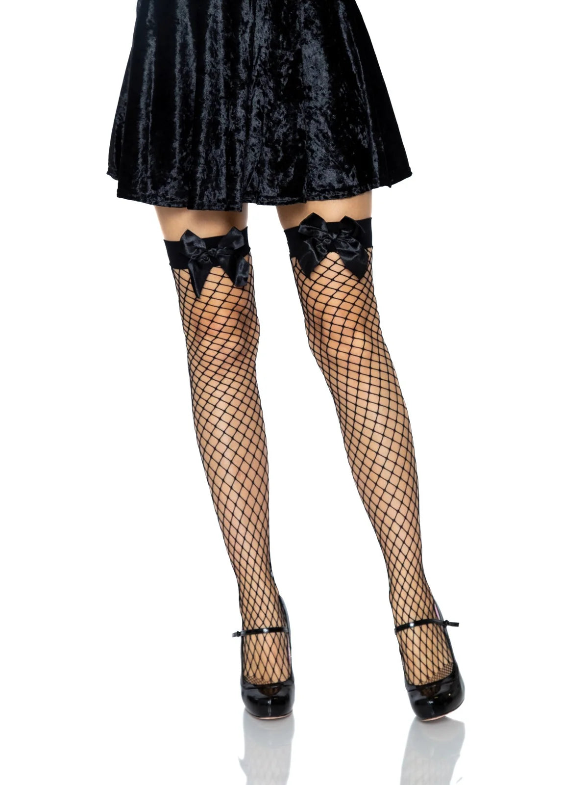 FENCE NET BOW TOP THIGH HIGHS
