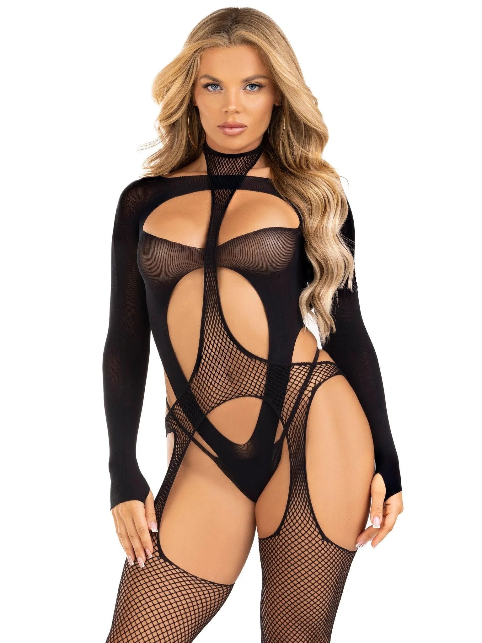 CHEAT CODE SUSPENDER BODYSTOCKING AND TEDDY SET
