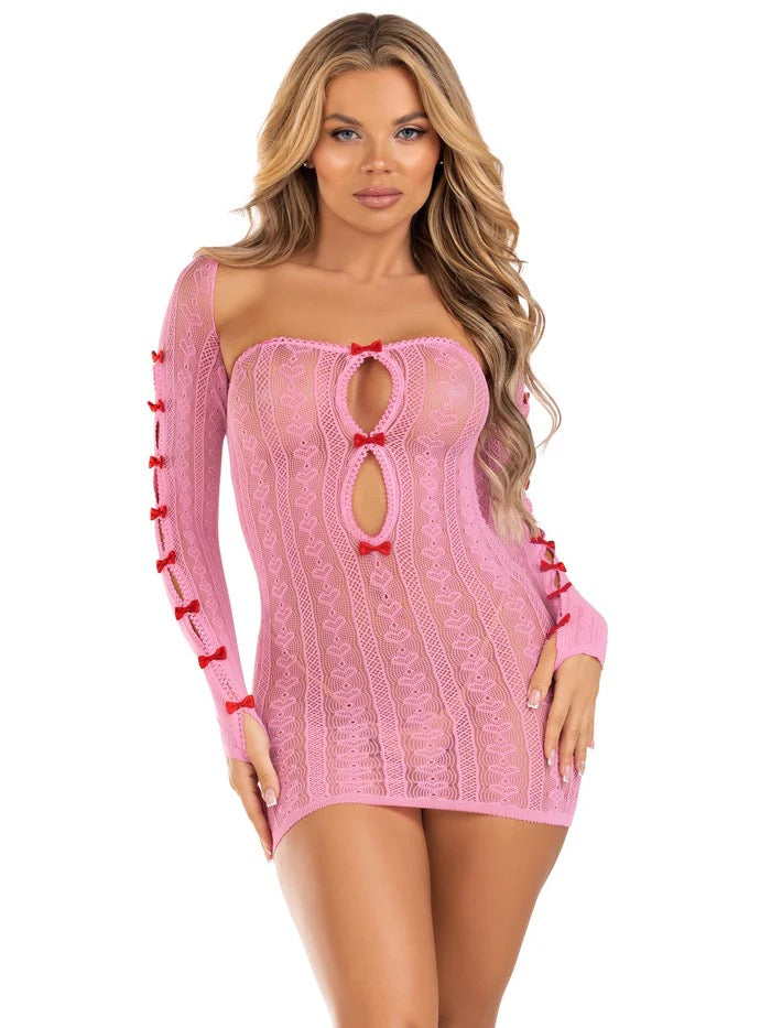 2 PC SWEETHEART STRIPED TUBE DRESS