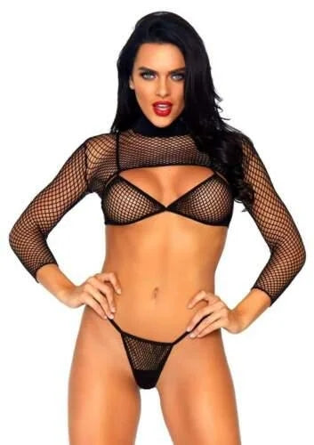 DEEP CUT FISHNET BIKINI SET